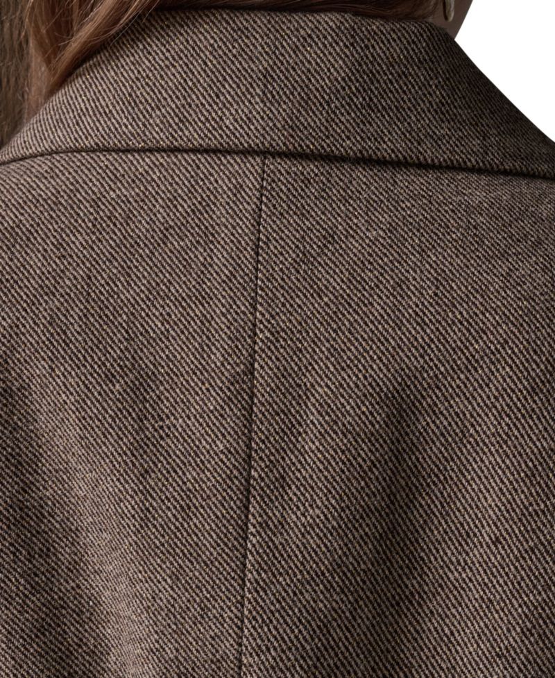 Women Cropped Shoulder-Padded Belted Blazer