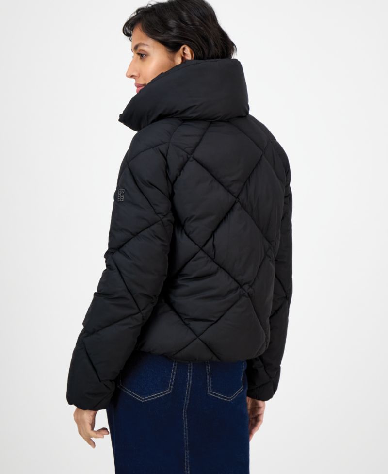 Women's Short Diamond Puffer Coat