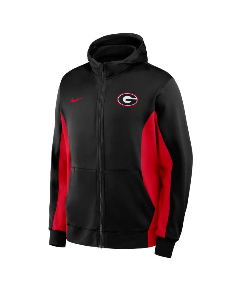 Men's Black/Red Georgia Bulldogs Dri-FIT Game Full-Zip Hoodie Jacket