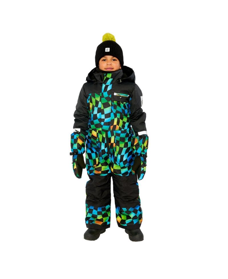 Little and Big Boy ( 6 to 14 ) One Piece Play Snowsuit Checkered Print