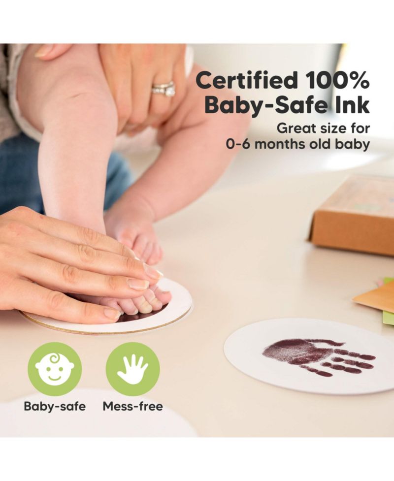 2pk Round Inkless Ink Pad for Baby Hand and Footprint Kit, Clean Touch Dog Paw, Dog Nose Print Kit, Baby & Pet Safe