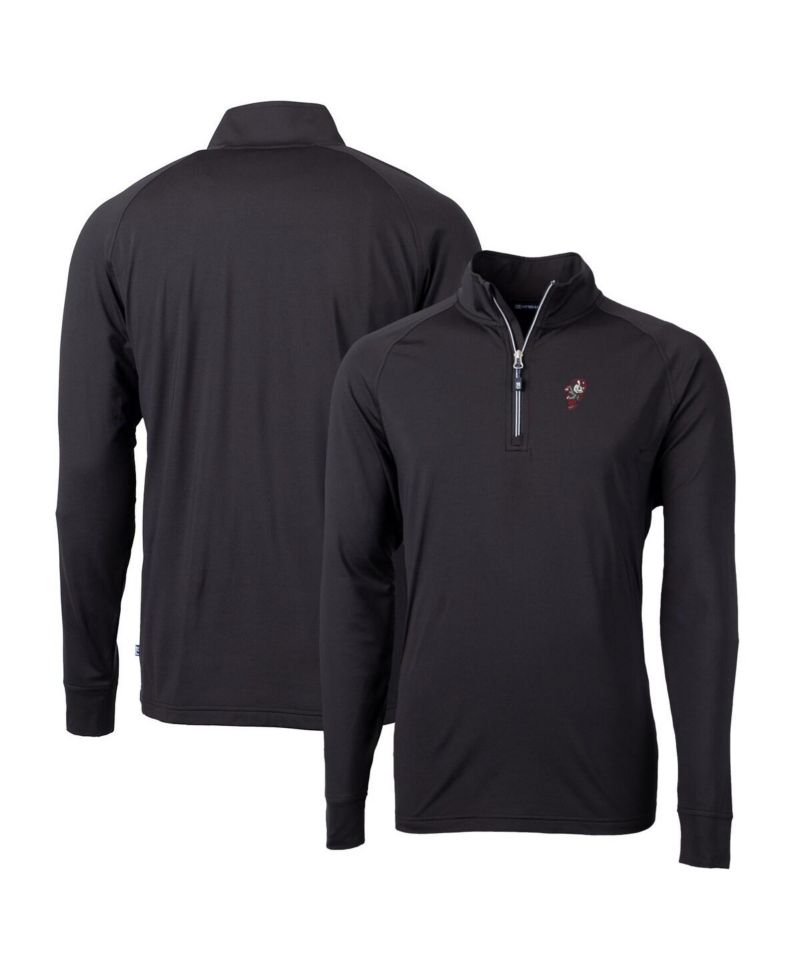 Men's Black Ohio State Buckeyes Adapt Knit Stretch Quarter-Zip Pullover Top
