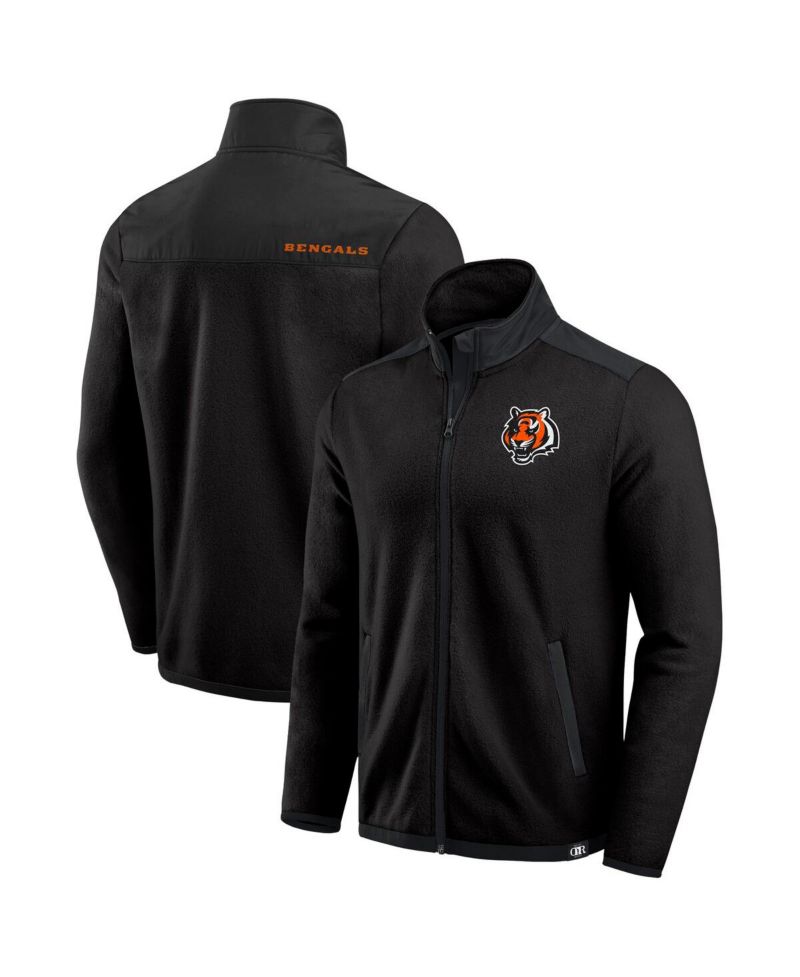 Darius Rucker Collection by Men's Black Cincinnati Bengals Color Block Polar Fleece Full-Zip Jacket