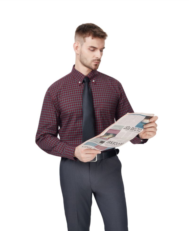 Men's Regular-Fit Plaid Dress Shirt