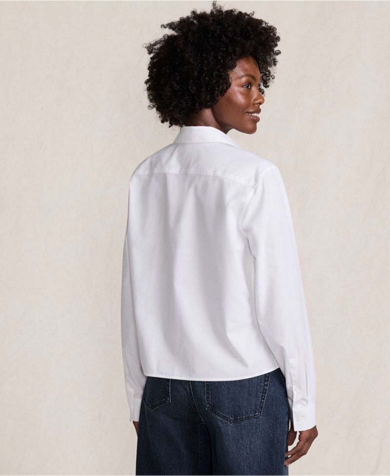 Women's Boxy Cropped No Iron Pintuck Shirt