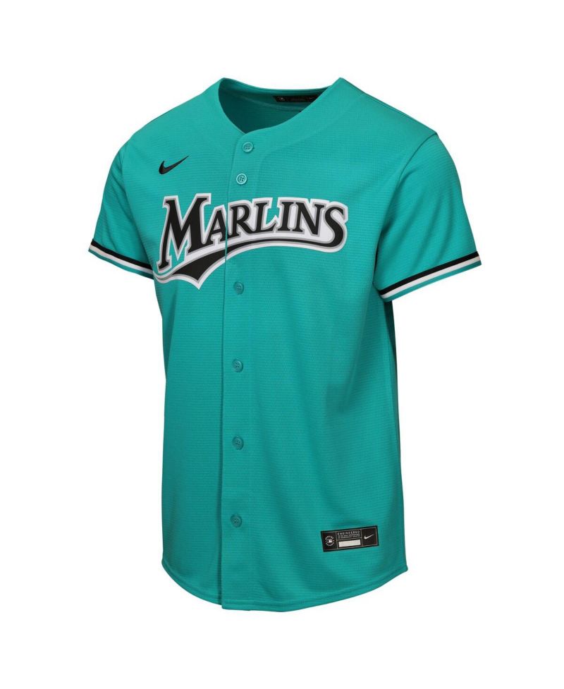 Big Boys and Girls Teal Miami Marlins Alternate Replica Jersey