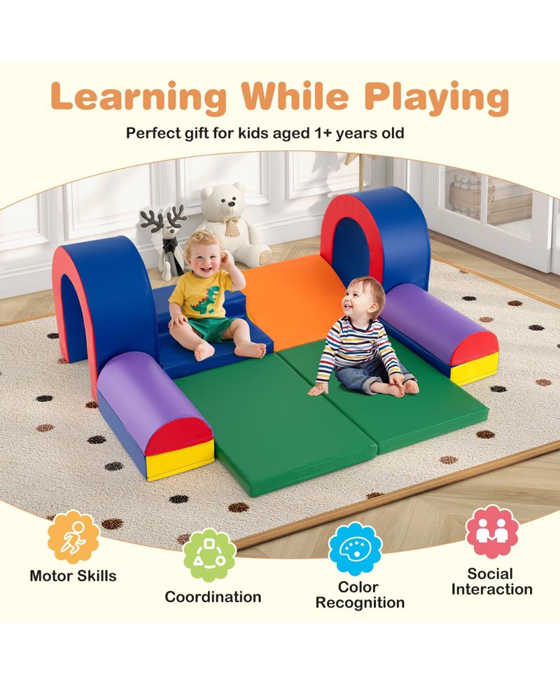 Kids 10-Piece Foam Climber Set with Soft PU Leather Covers