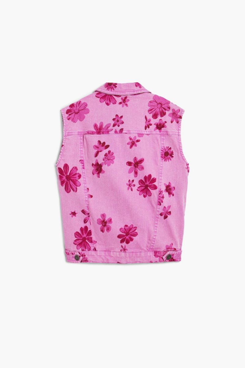 Girls's Denim vest flowers