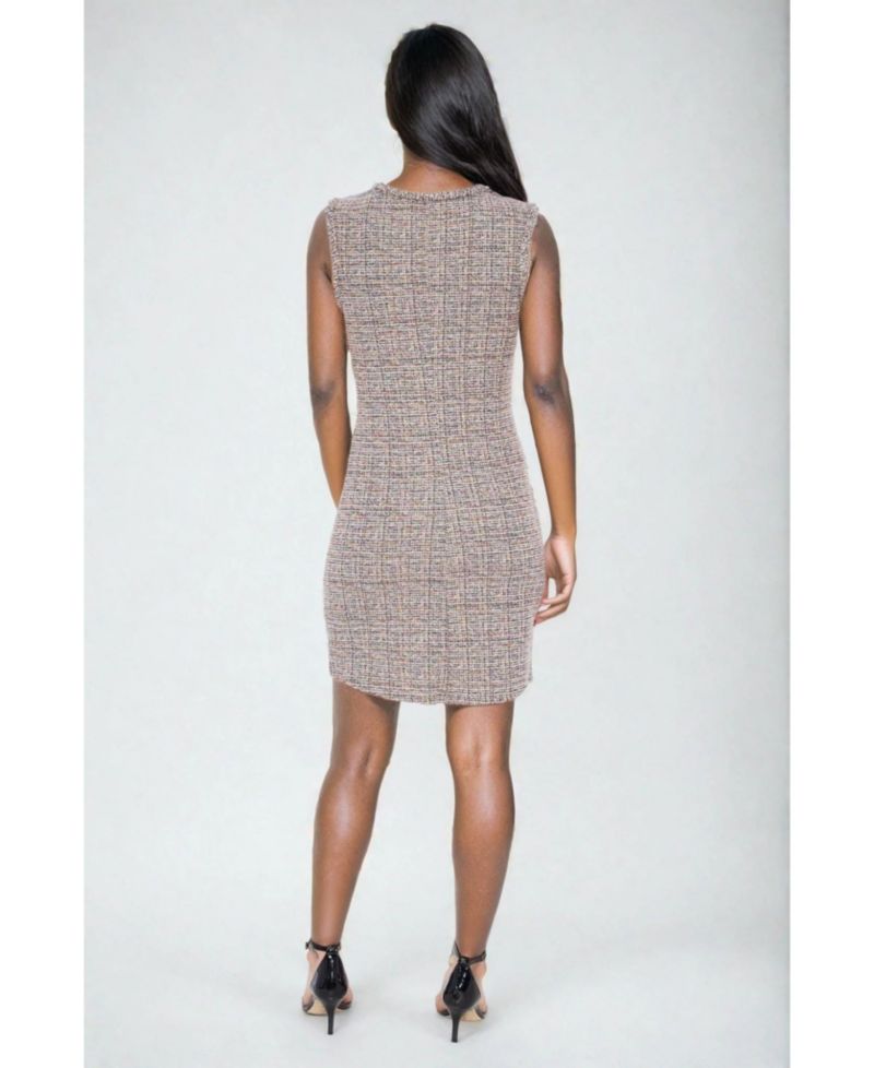 Women's Cap Sleeve Dress Boucle, Pink, XLarge