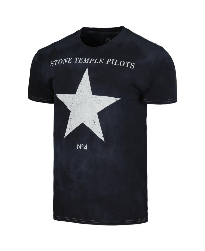 Men's Black Distressed Stone Temple Pilots No. 4 T-shirt