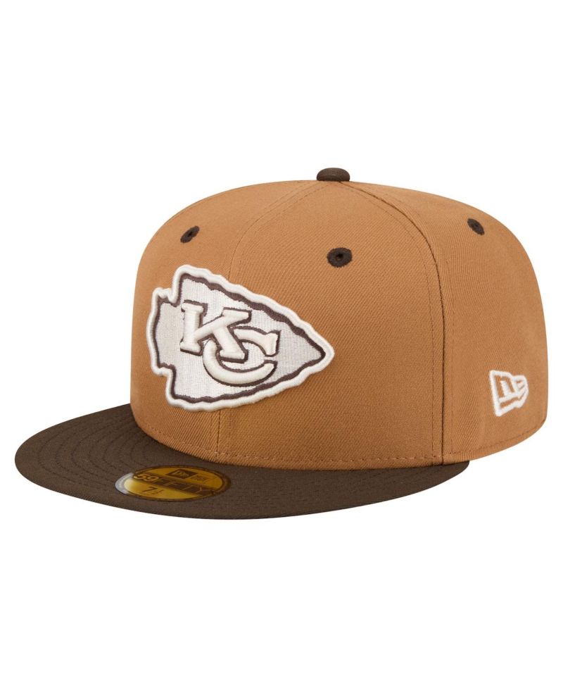 Men's Light Brown/Dark Brown Kansas City Chiefs Two-Tone Walnut 59FIFTY Fitted Hat