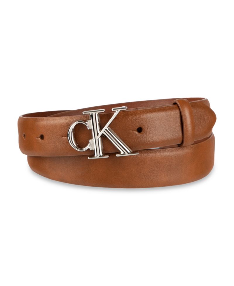 Women's CK Monogram Buckle Skinny Belt