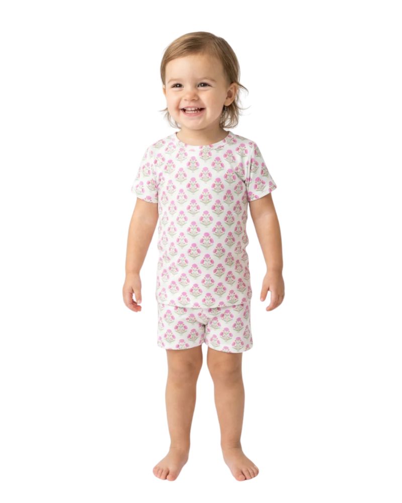 Baby Girls Pink Posy Pajama Set