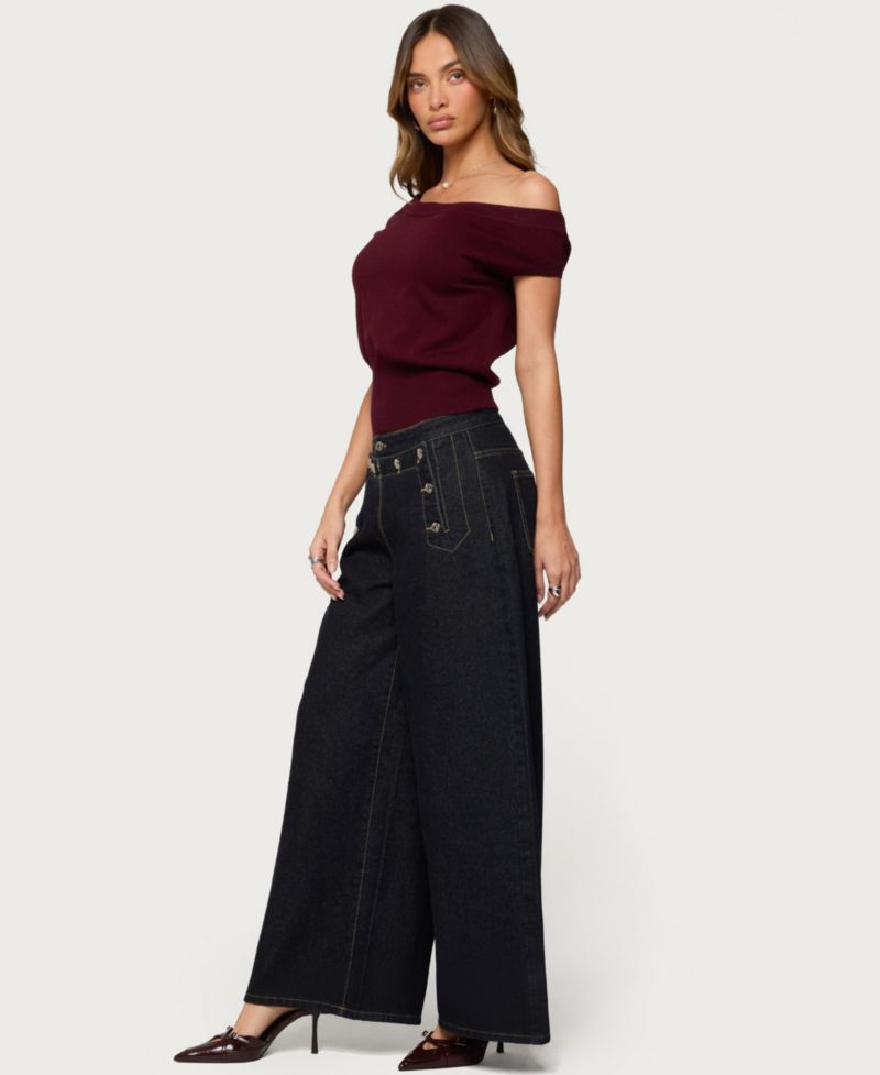 Women's Frida Buttoned Low Rise Baggy Jeans