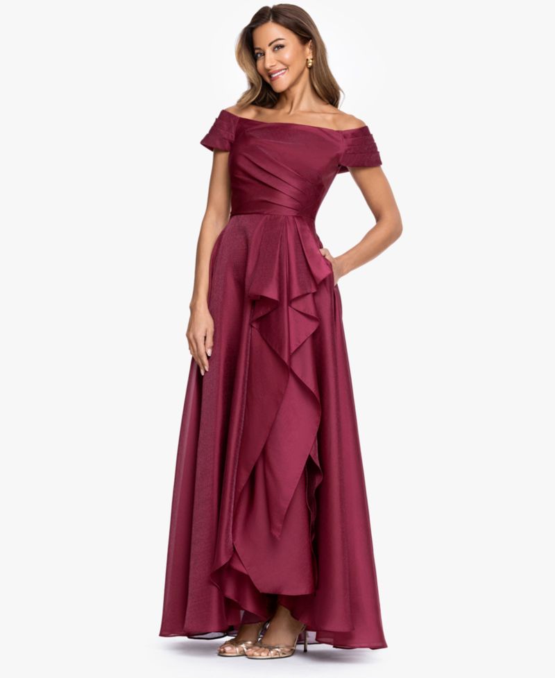 Women's Embroidered Floral Off-The-Shoulder Ball Gown