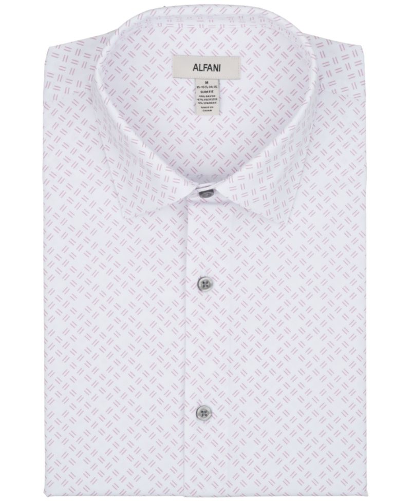 Men's Slim-Fit Geometric Print Dress Shirt