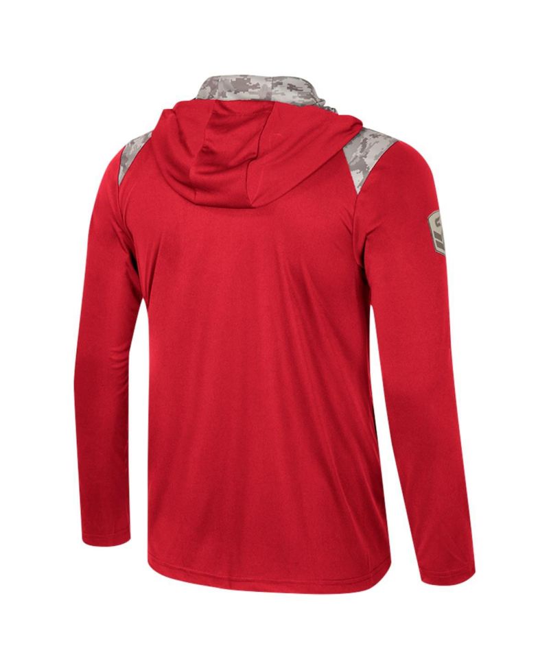 Men's Crimson Alabama Crimson Tide OHT Military Appreciation Quarter-Zip Hoodie Jacket