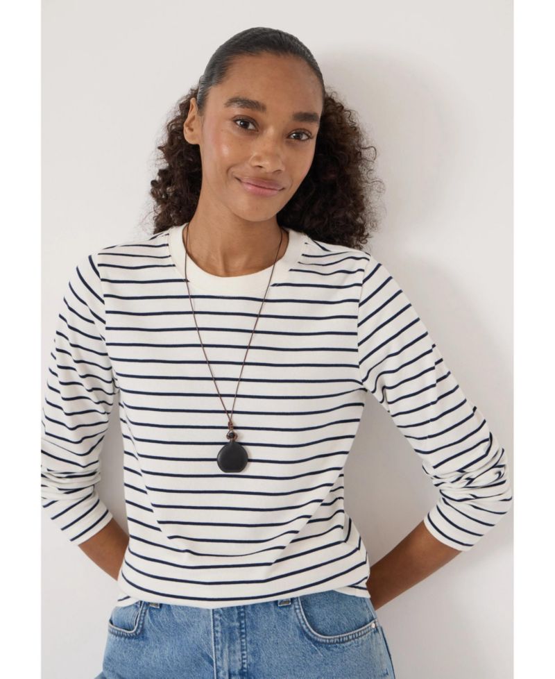 Women's Mia Striped Slim Crewneck Long-Sleeve Top