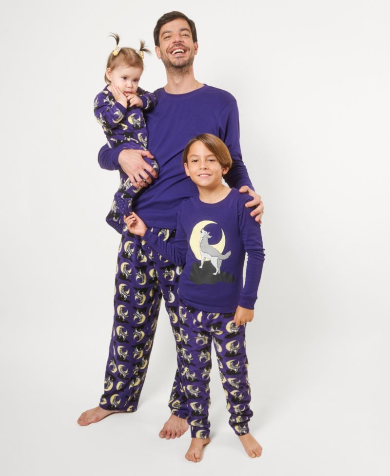 Kids Matching Family Cotton Top and Fleece Pants Holiday Pajamas (6-14)