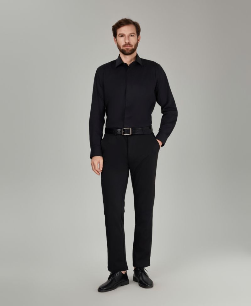 Men's No Iron Formal Solid Dress Shirt