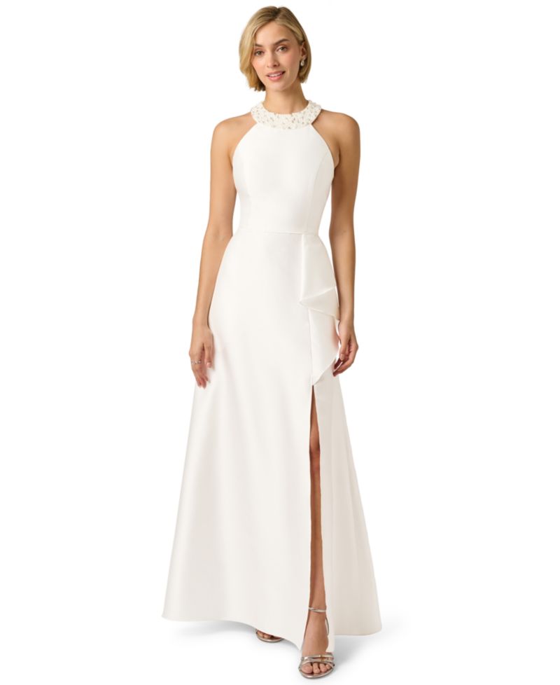Women's Embellished Halter Ball Gown