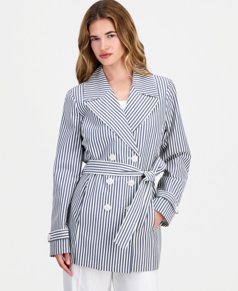 ASL Petite Seersucker Wrap Blazer