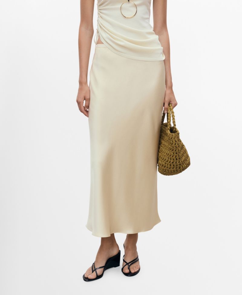 Women's Midi Satin Skirt