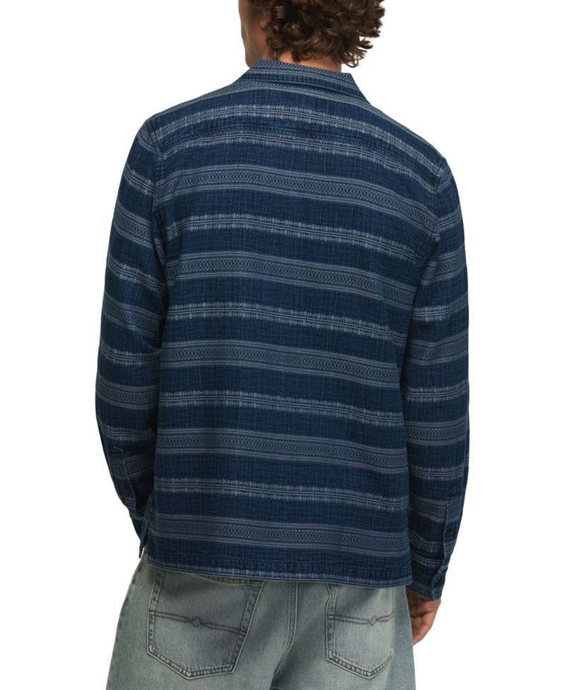 Men's Indigo Pattern Long-Sleeve Shirt