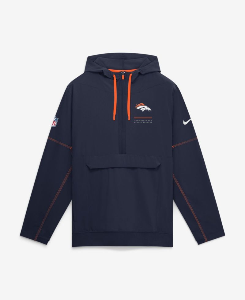 Men's Denver Broncos Sideline Anorak Half-Zip Hoodie