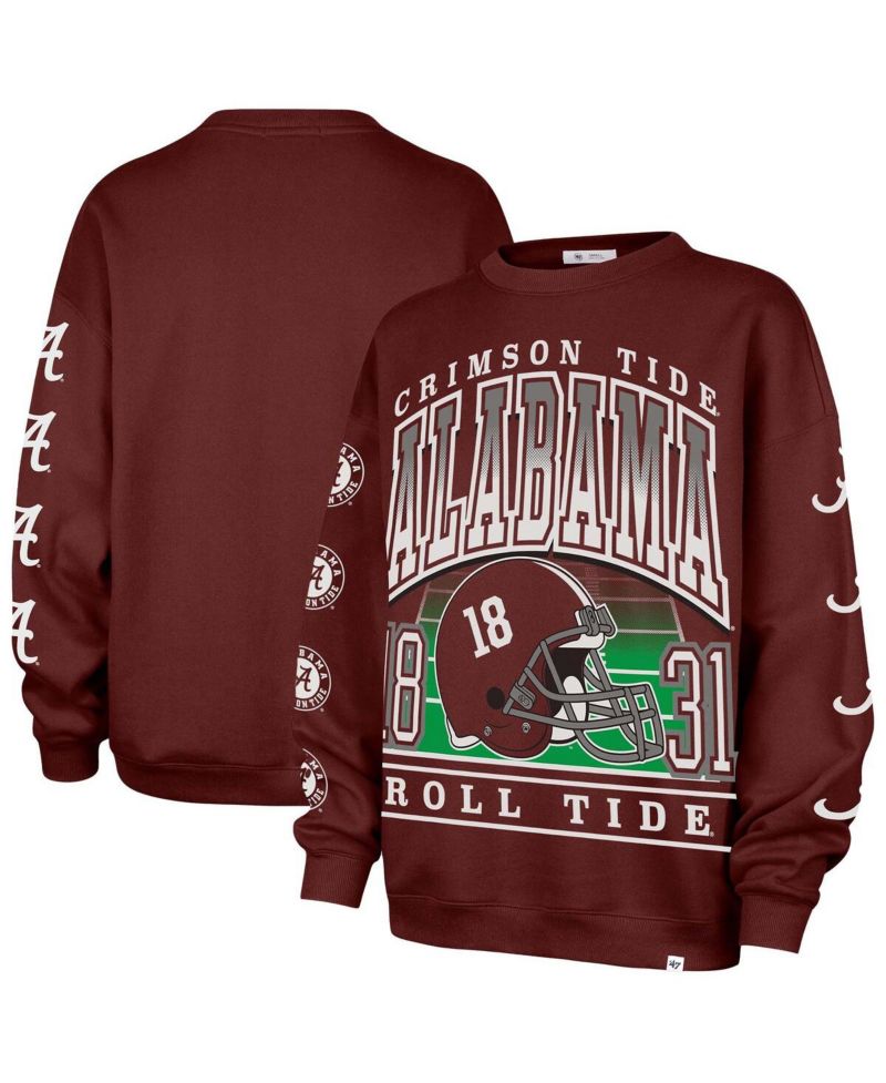 Women's Crimson Alabama Crimson Tide Go Big Oversized Pullover Sweatshirt