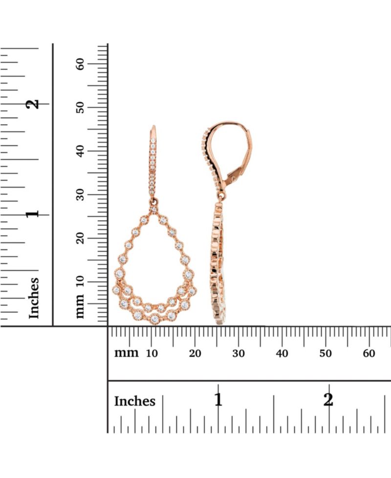 Cubic Zirconia Bezel Diamond Cut Pear Shaped Earrings in Sterling Silver (Also in 14k Gold Over Silver or 14k Rose Gold Over Silver)