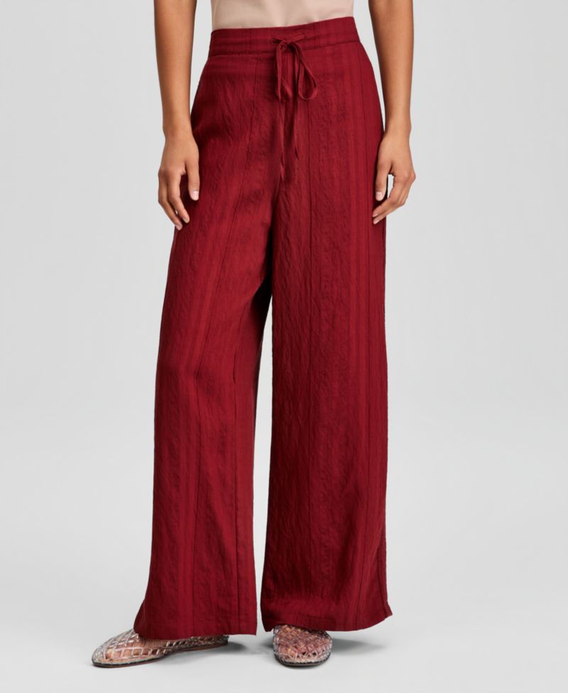 Petite Wide-Leg Drawstring Pants