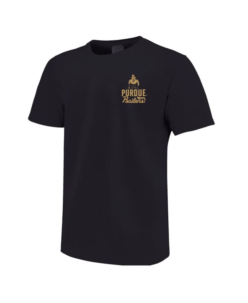 Big Boys and Girls Black Purdue Boilermakers Comfort Colors Mascot Overlay T-Shirt