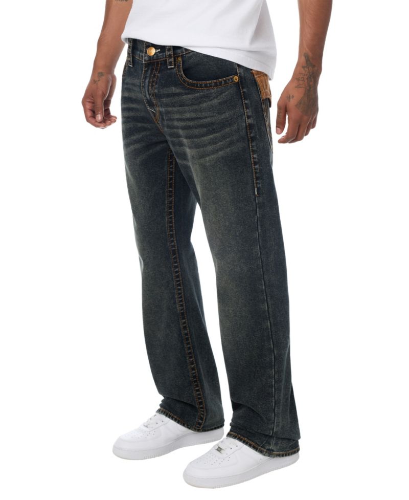 Men's Billy Suede-Detailed Bootcut Denim Jeans
