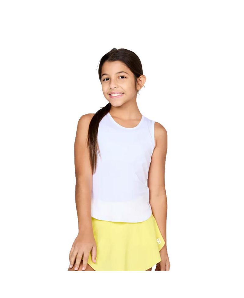 Girls UV White Tennis Tank Top - White / XXS