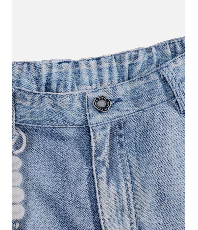 Women's Plaid Panel Chain Jorts