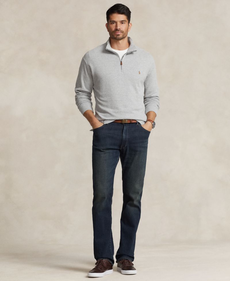 Men's Big & Tall Estate-Rib Quarter-Zip Pullover Sweater