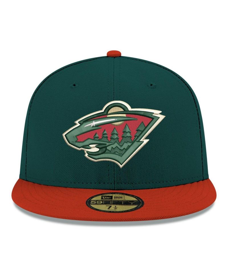 Men's Green Minnesota Wild Core Logo Two-Tone 59FIFTY Fitted Hat