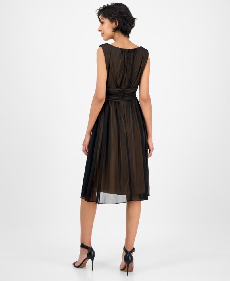 Plus Size Sleeveless Chiffon Midi Dress