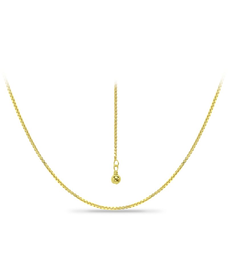 Adjustable 16"- 22" Box Link Chain Necklace in 18k Gold-Plated Sterling Silver, Created for Macy's (Also in Sterling Silver)