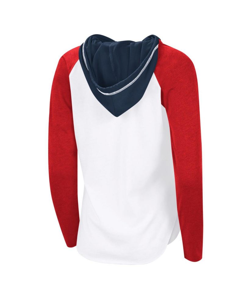 Women's White Washington Capitals VIP Raglan Long Sleeve Hoodie T-Shirt