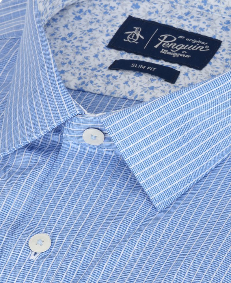 Men's Slim-Fit Checks Dress Shirt