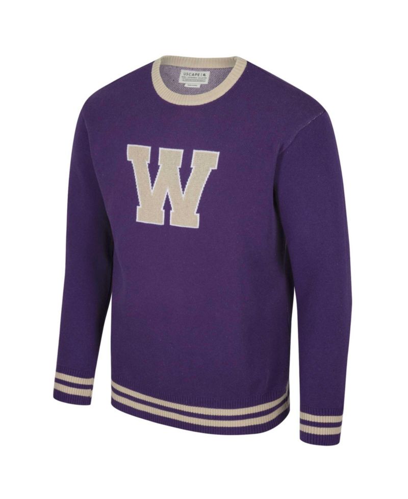 Men's and Women's Purple Washington Huskies Renew Knit Vintage Pullover Sweater
