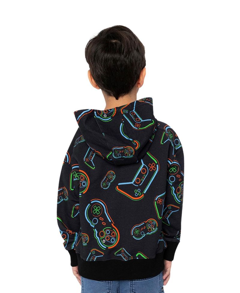 Little and Big Boy (6-12) Fleece Hooded Sweatshirt Printed Controller
