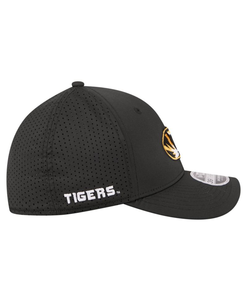 Men's Black Missouri Tigers 39THIRTY M-Crown Stretch Hat