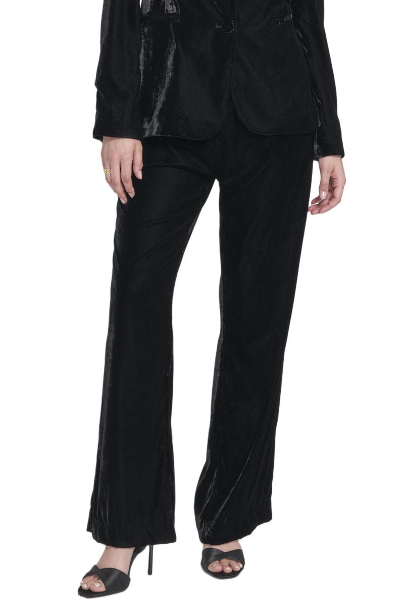 Women's Velvet Suit Trousers Wide-Leg Pants