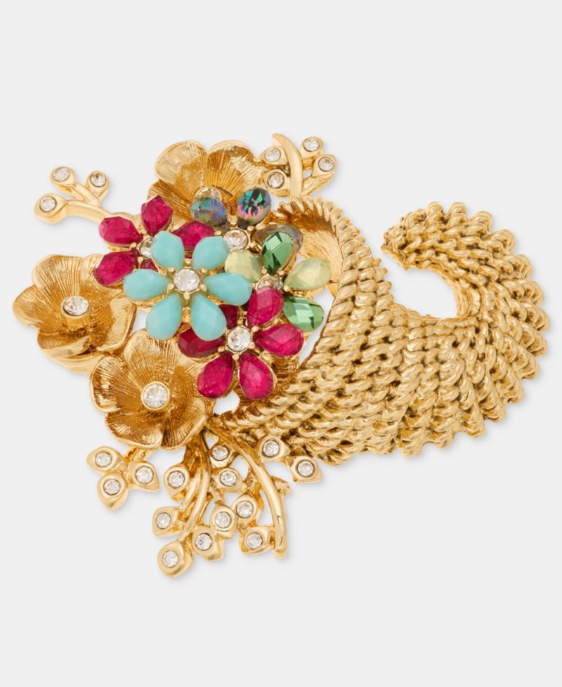 Stone Flower Cornucopia Pin