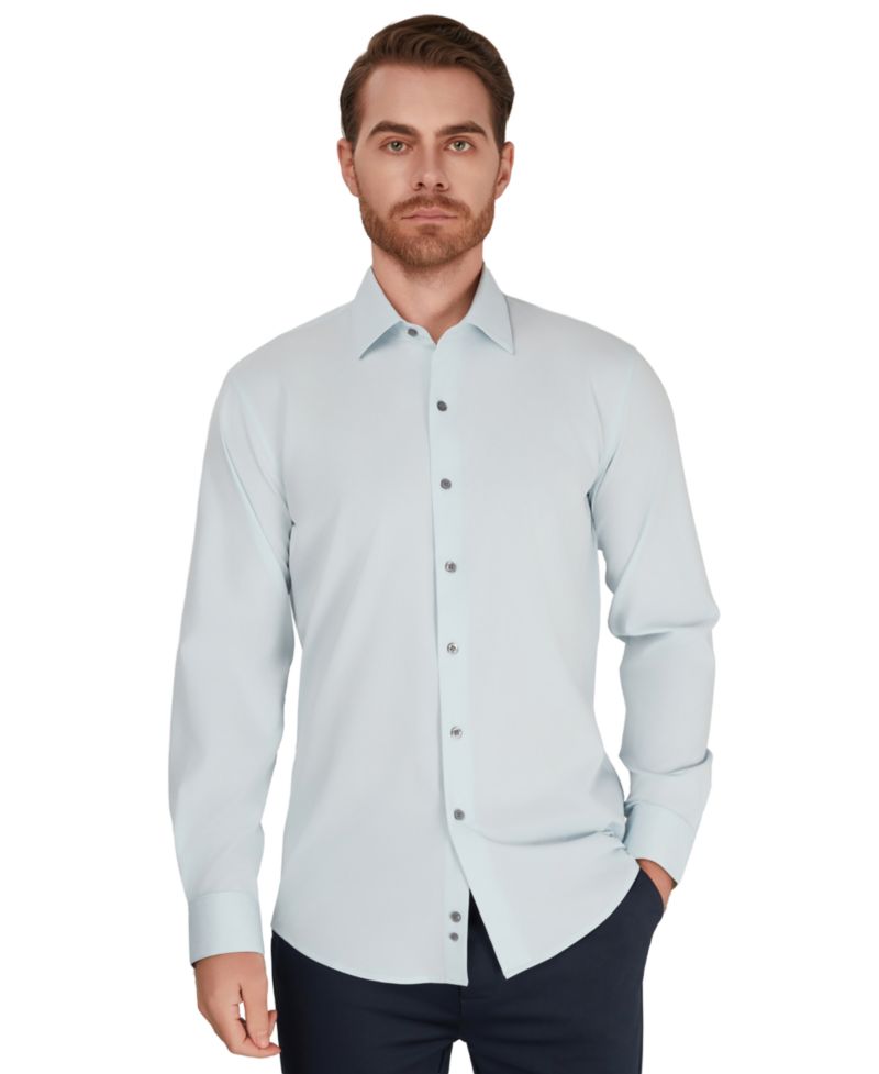 Men's Slim-Fit Performance Solid Dress Shirt