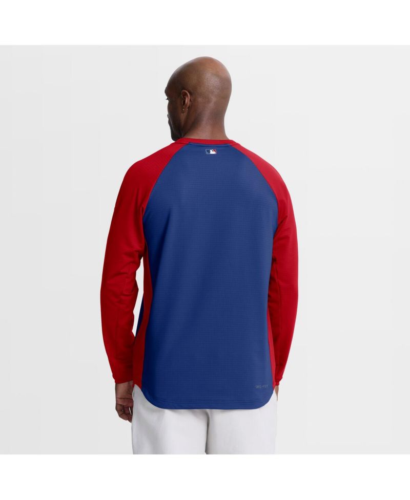 Men's Royal Philadelphia Phillies Authentic Collection Raglan Dri-FIT Sweatshirt