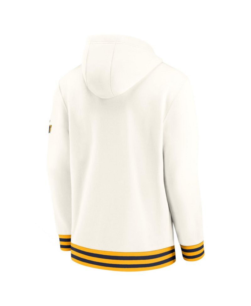 Men's Cream West Virginia Mountaineers Legacy Retro Pullover Hoodie